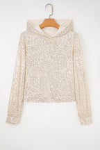 Apricot Sequin Hooded Top - Night Out