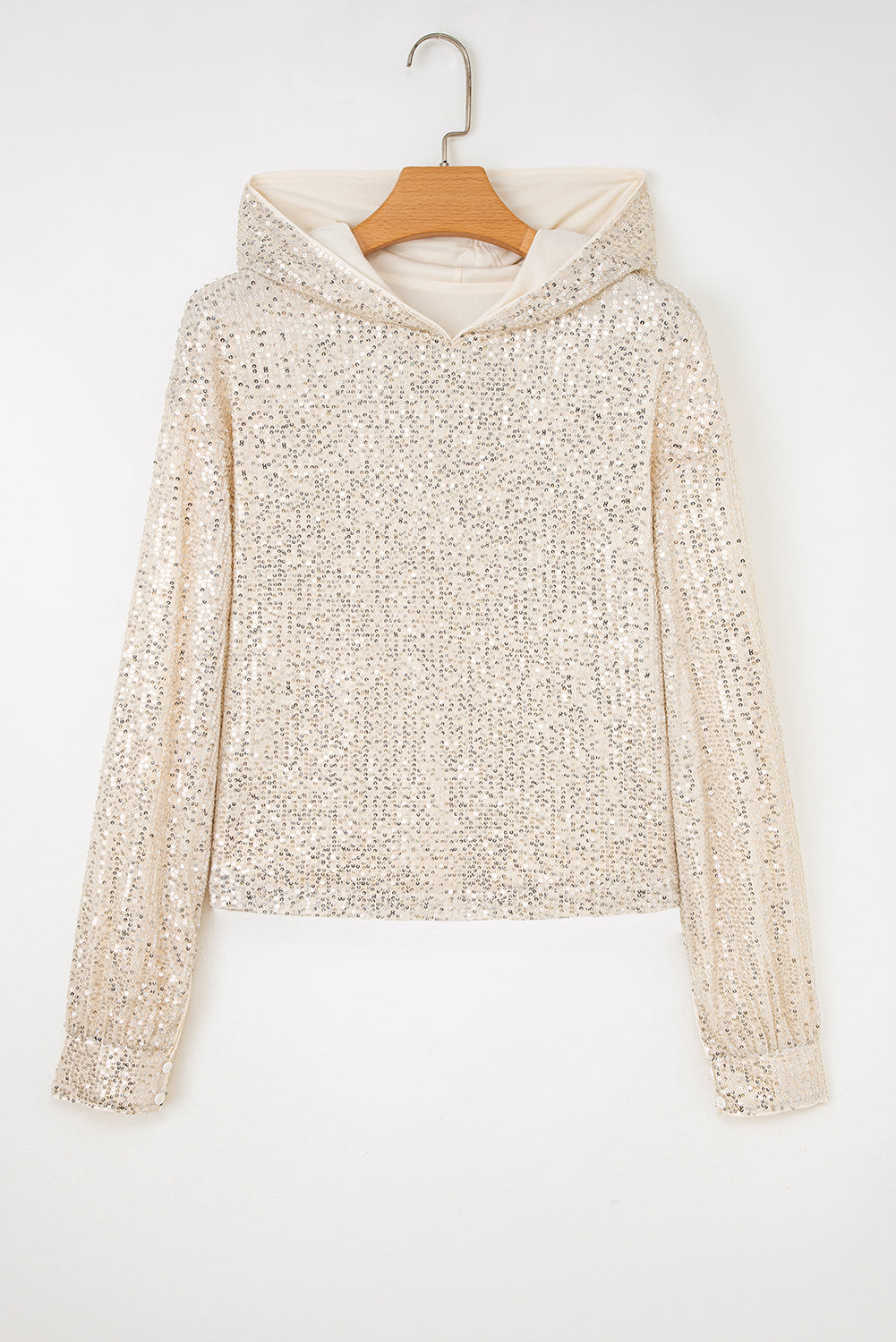 Apricot Sequin Hooded Top - Night Out