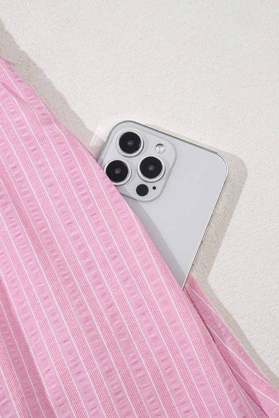 Romantic Pink Stripe Maxi Dress