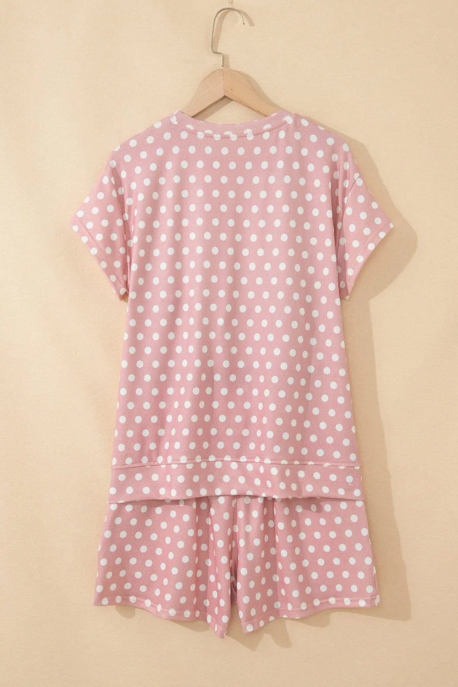 Polka Dot Print Round Neck Short Sleeve Top & Shorts Co-Ord Set