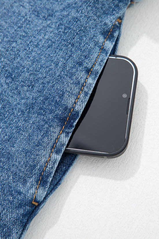 Western Belt Sleeveless Denim Dress