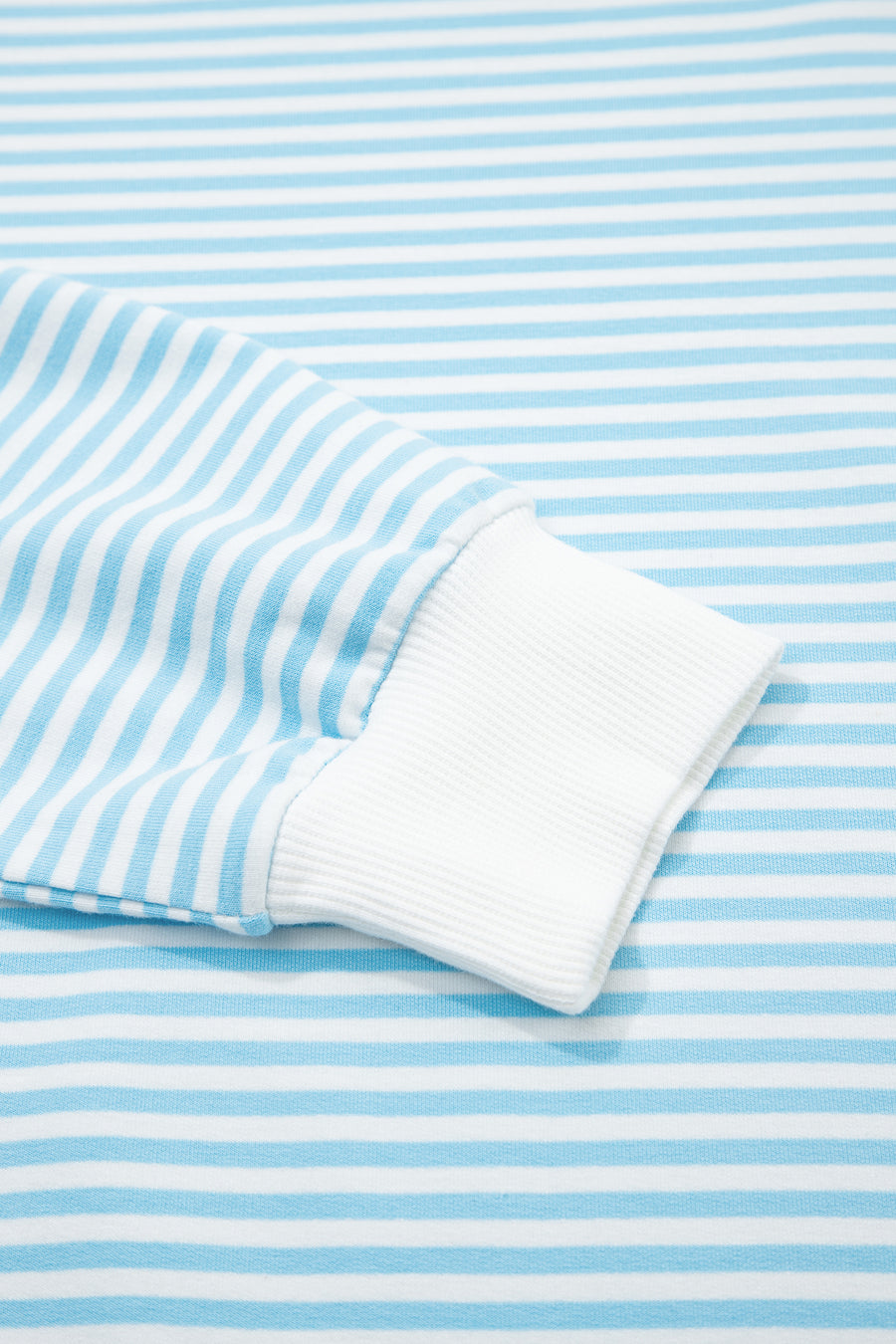 Stripe Oversize Mock Neck Sweatshirt & Shorts Co-Ord Set — angled view | Fashionfitz UK