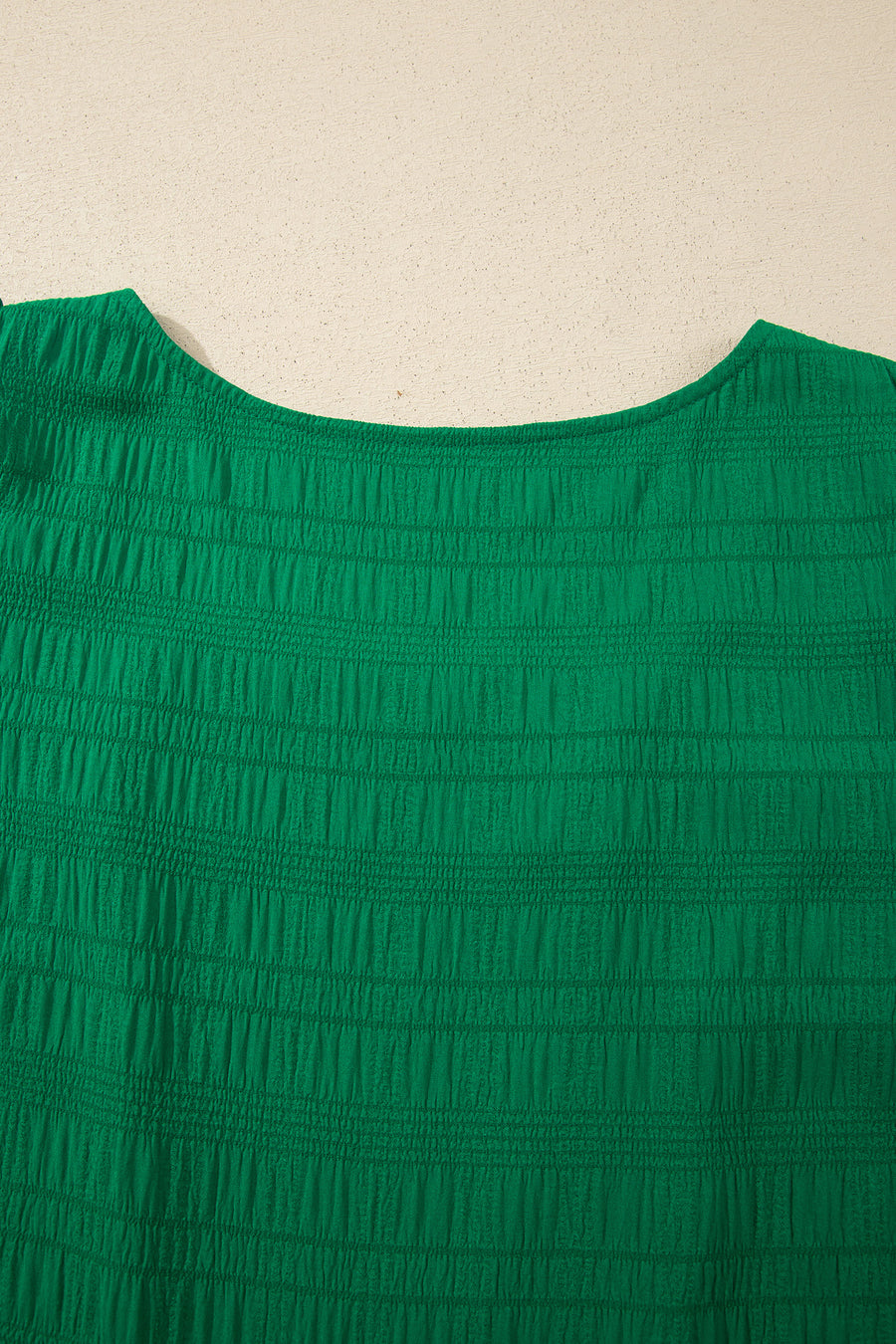 Textured Square Neck Cap Sleeve Top & Shirred High Waist Shorts Set