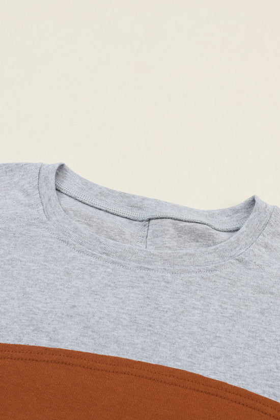 Green Colorblock Bishop Sleeve Top - Striped Casual Chic