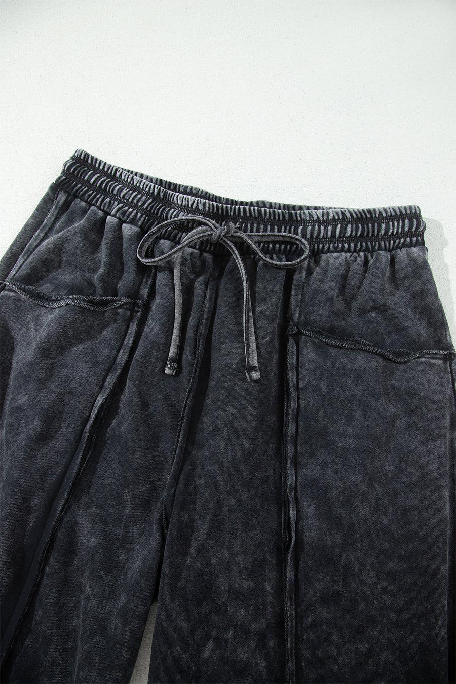 Mineral Wash Barrel Leg Drawstring Trousers Women UK