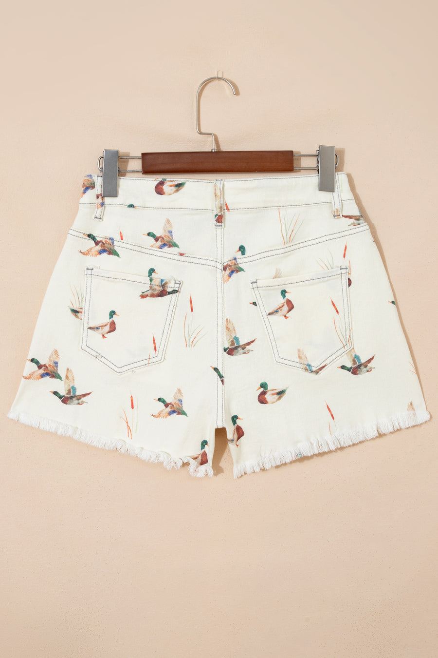 Printed High Waist Denim Shorts Women UK