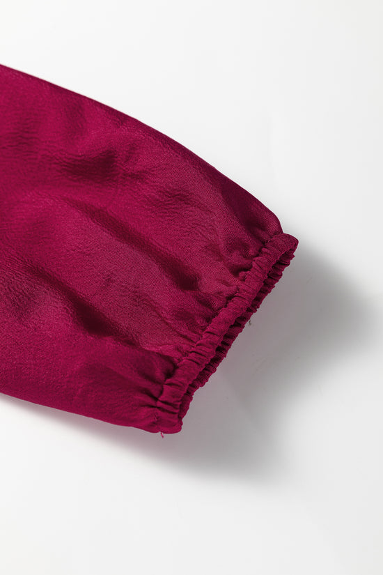 Burgundy Long Sleeve Tiered Maxi Dress