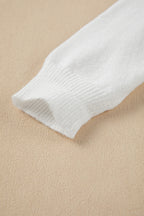 White XOXO Glitter Print Round Neck Casual Sweater