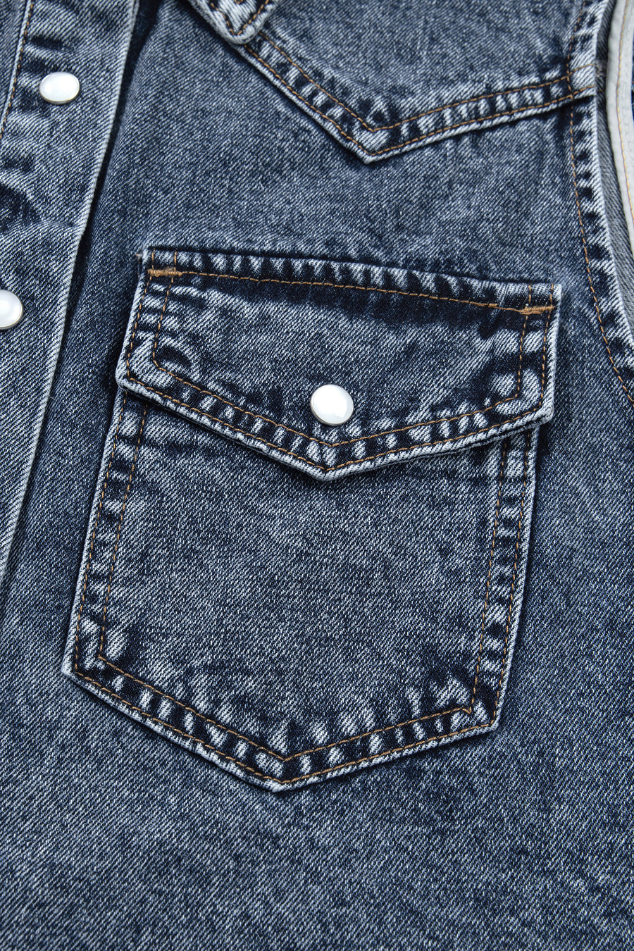 Denim Button Front Pocket Sleeveless Cowboy Vest Women UK