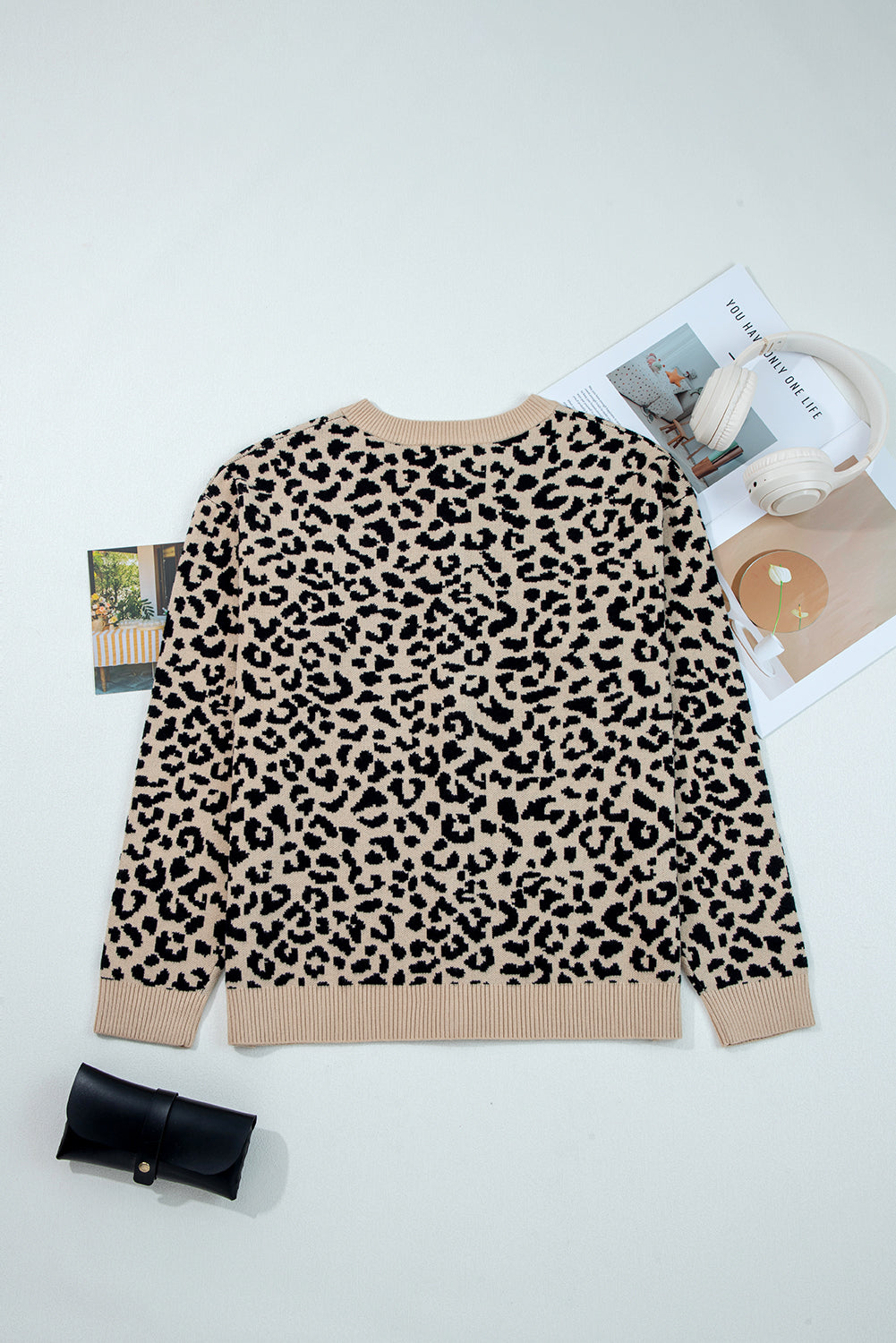 Oversized Chunky Knit Leopard Cardigan