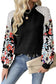 Floral Sleeve Ribbed Blouse - Fashionfitz
