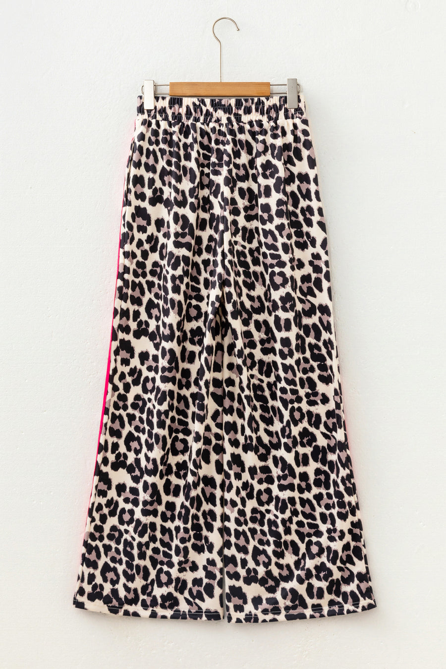 Side Stripe Leopard Wide Leg Trousers Women UK