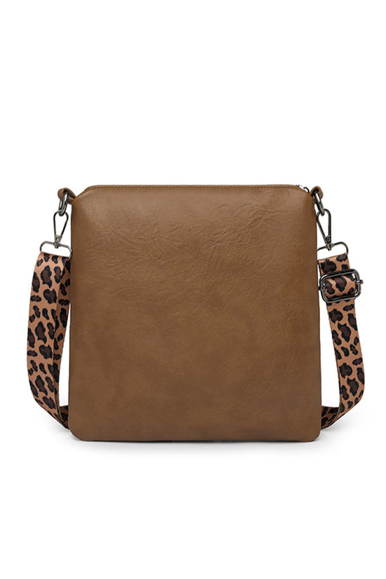 Leopard Contrast PU Leather Mini Shoulder Bag Women UK
