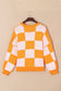 Pink Checkered Bishop Sleeve Sweater - Fashionfitz