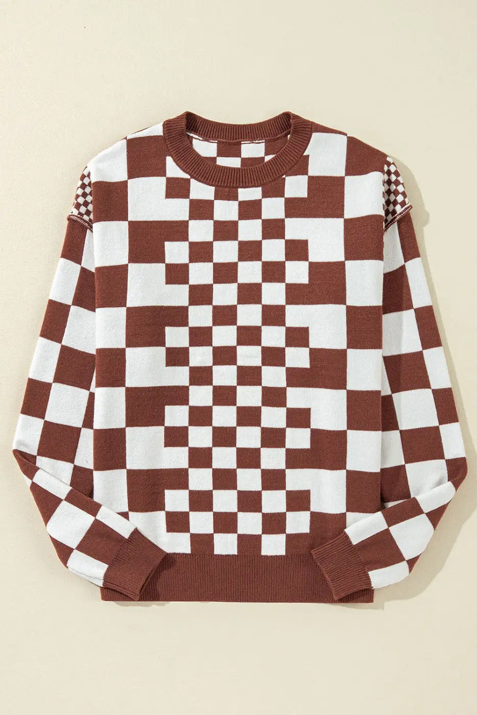 Smoky plaid soft knit jumper sweaters