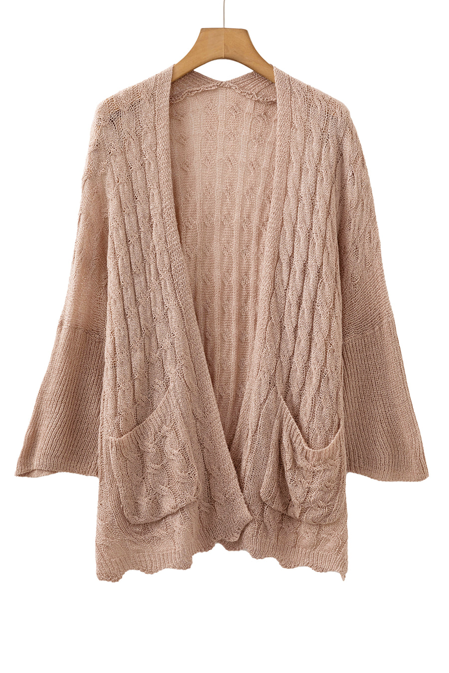 Hollowed Pattern Knit Drop Shoulder Cardigan Women UK