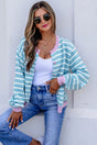 Stripe Contrast Trim Button Down Cardigan Women UK