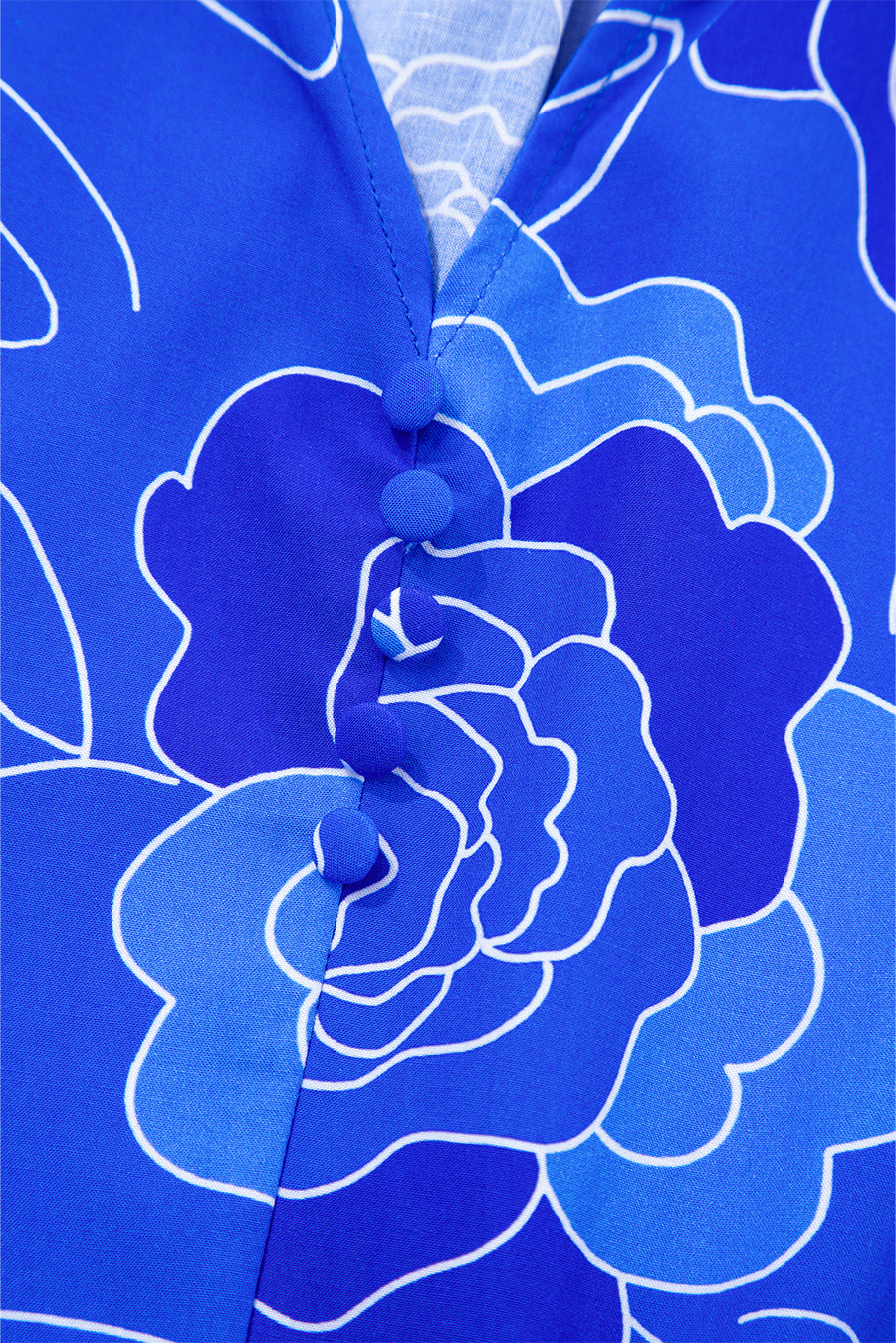 Blue Floral Ruffled Hem V Neck Short Sleeve Flowy Mini Dress Women UK