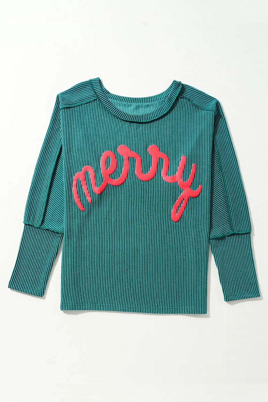 Green Stripe Lucky Clover Embroidered Graphic Dolman Tee Women UK
