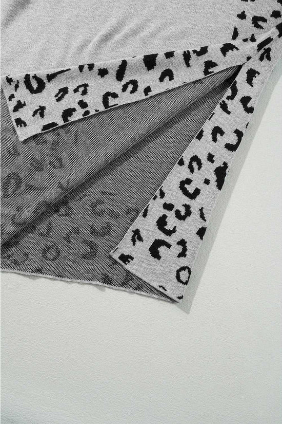 Leopard High Neck Oversized Sweater