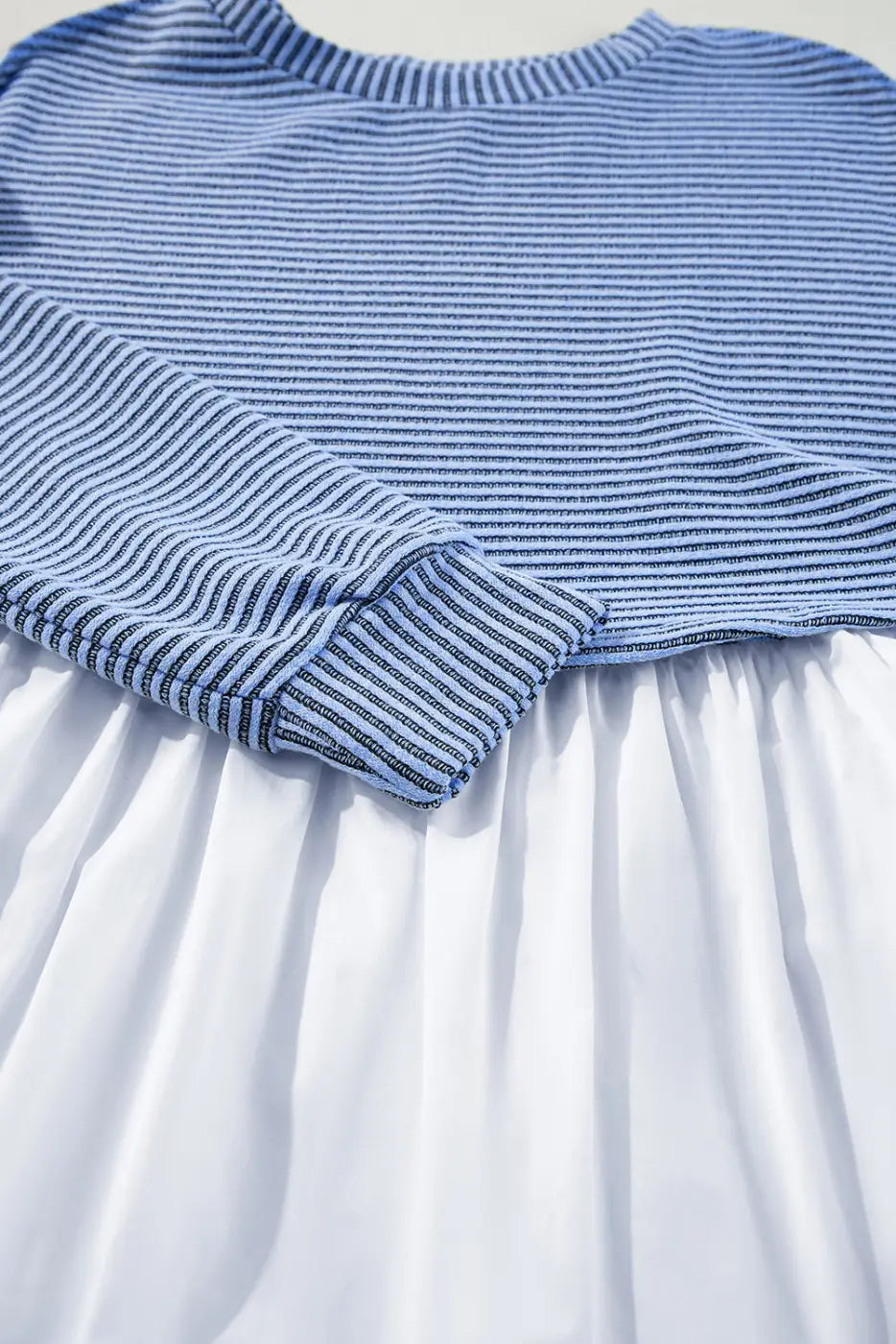 Cobalt stripe pleated dress - trendy & elegant | high waist design