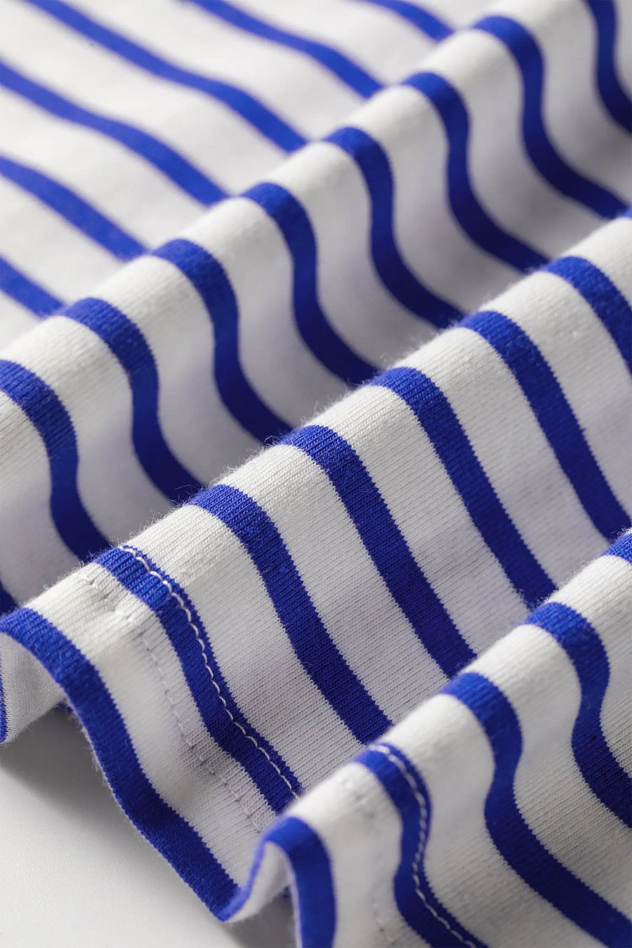 Stripe Contrast Trim Round Neck Cap Sleeve Tee Women UK