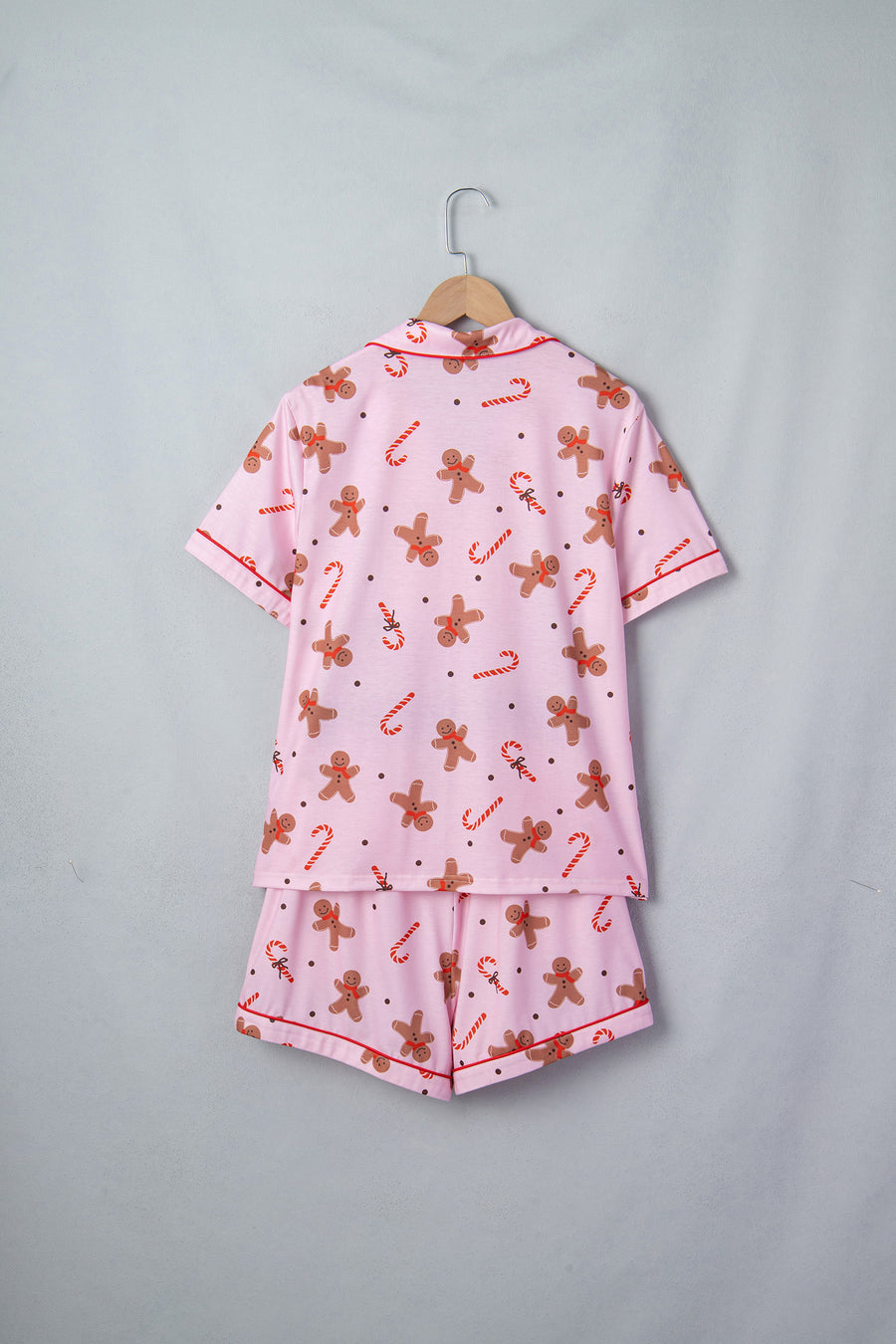 Pink Shell Button Elastic Waist Lounge Set Women UK
