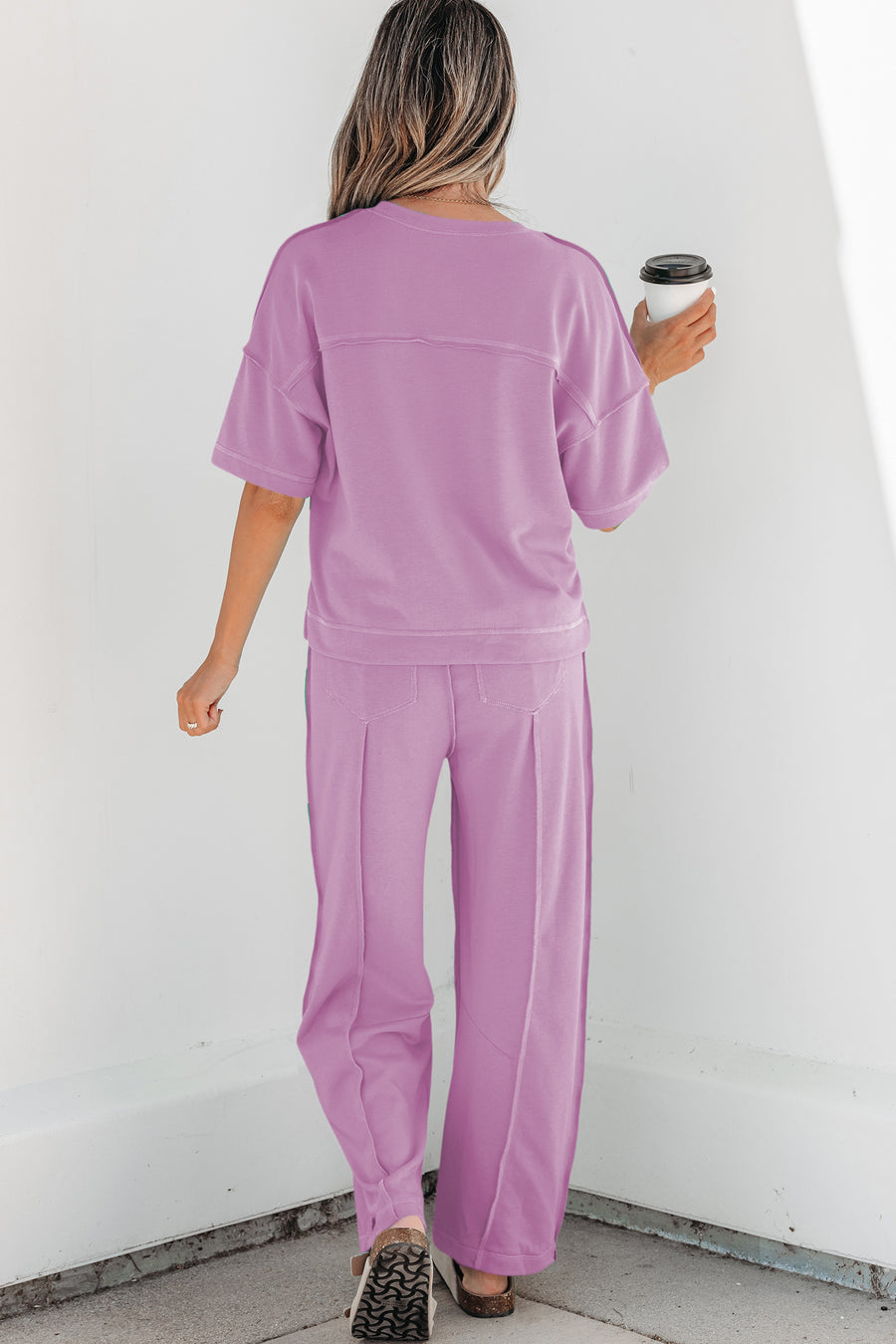 Racing Red Drop Shoulder Boxy Tee and Barrel Pants Set