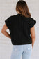 Satin Bowknot Short Sleeve Sweater