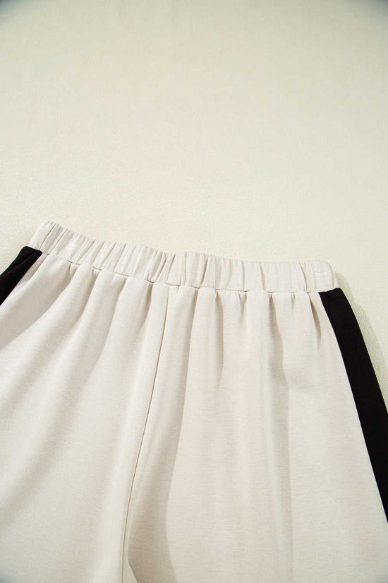 Contrast Zipped T-Shirt and Short Set