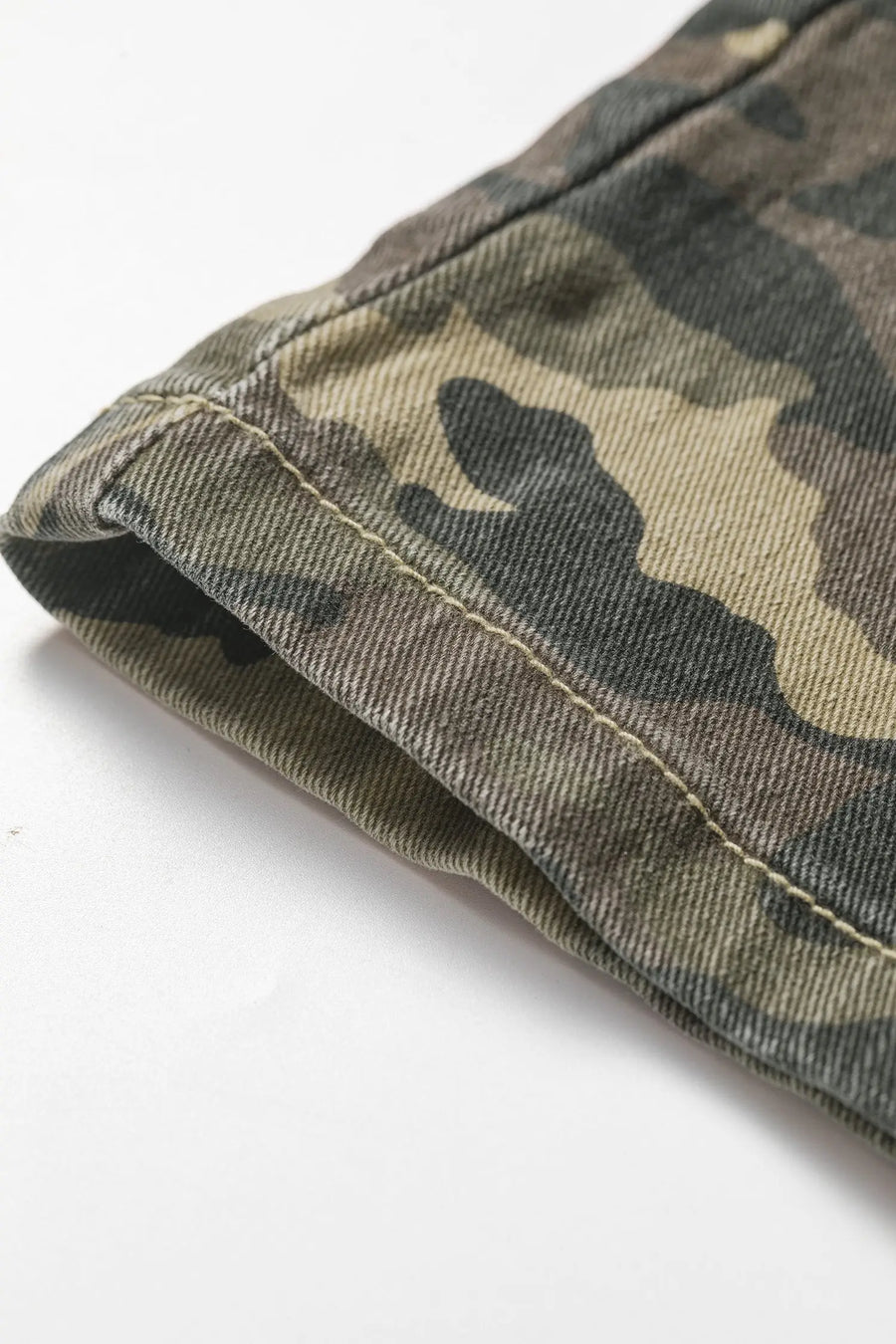 Camouflage High Rise Denim Shorts Women UK