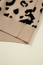 Leopard Lace Cuff Knit Sweater