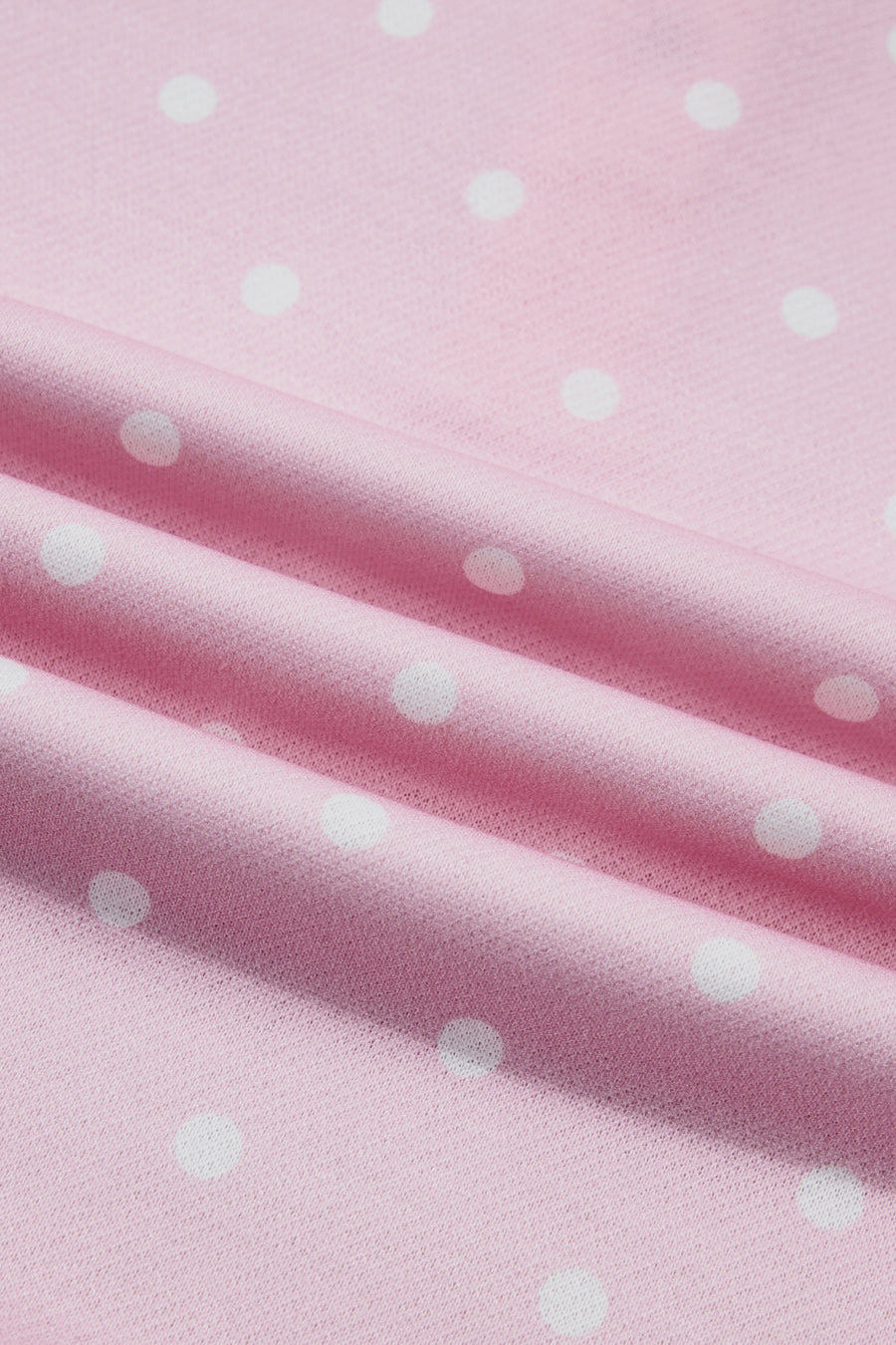 Pink Polka Dot Metal Button Collar Pullover Sweatshirt Women UK