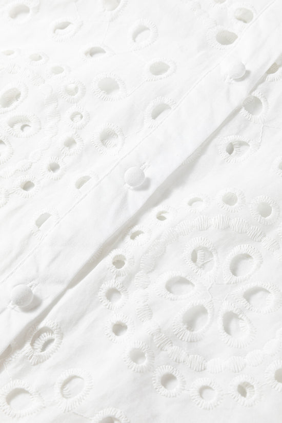 White Cutwork Embroidered Crop Top