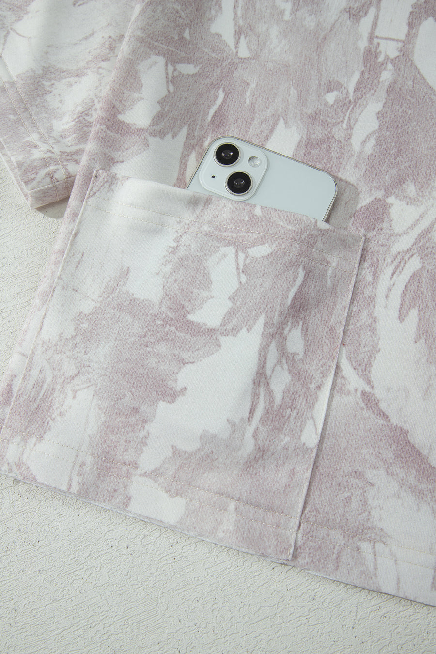 Camo Print Raw Edge Cropped Top & Skirt Set