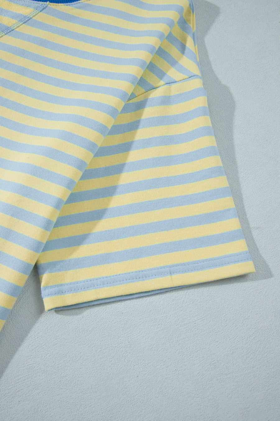 Pink Stripe Colourblock Crew Neck Tee & Drawstring Pant Set