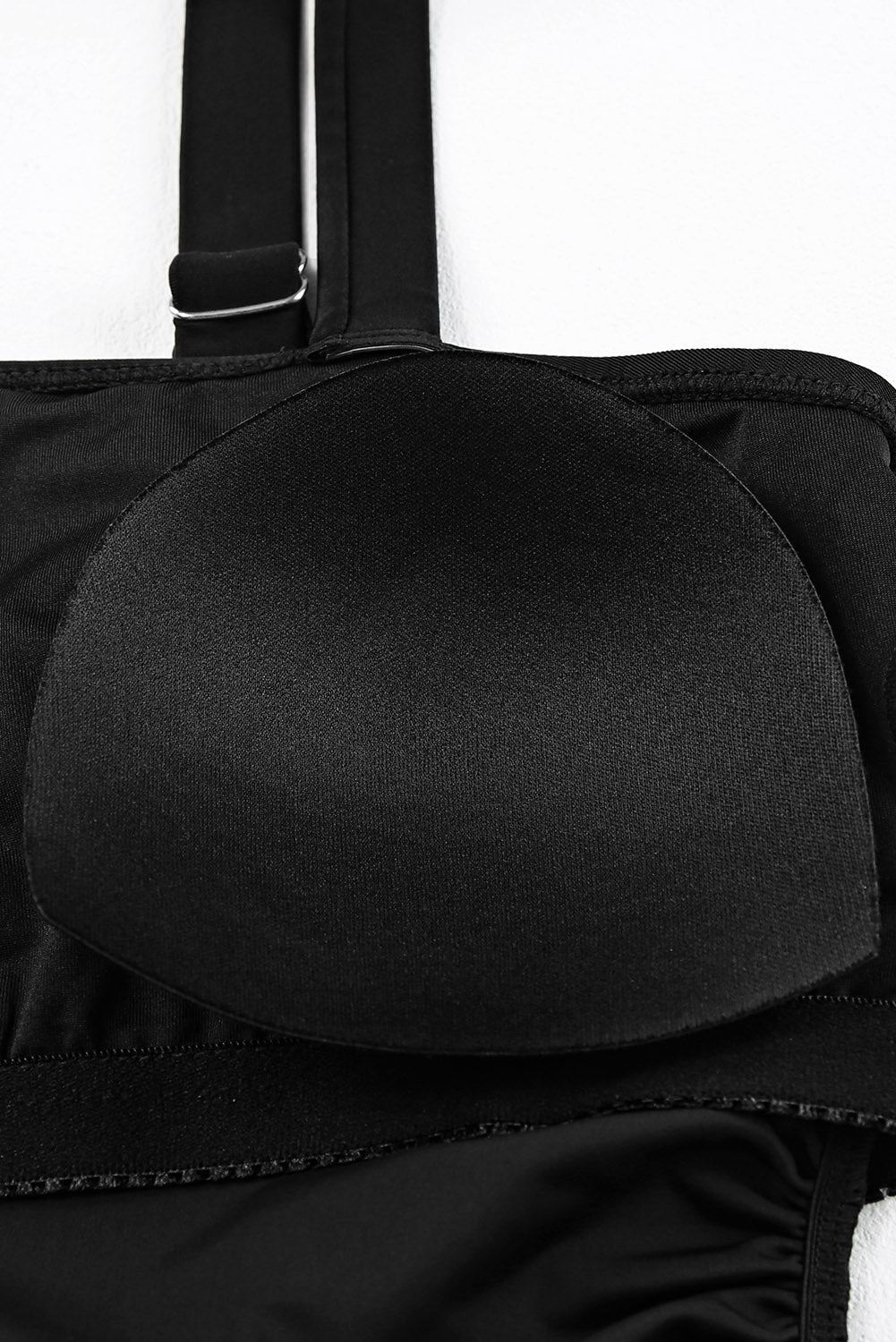 Black Square Neck Tankini Swimsuit