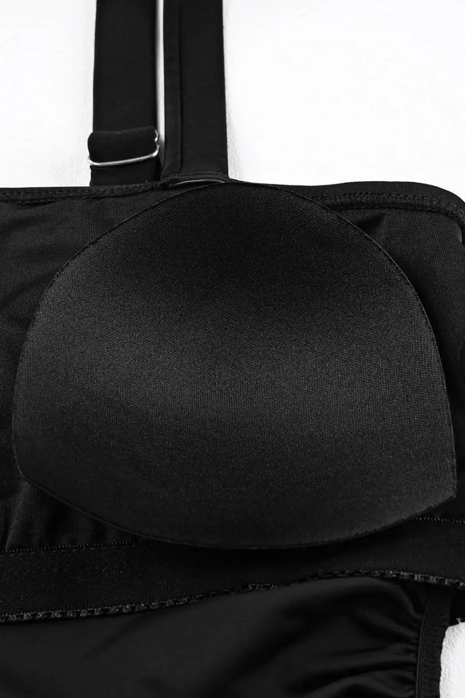 Black square neck sleeveless tankini swimsuit | fashionfitz