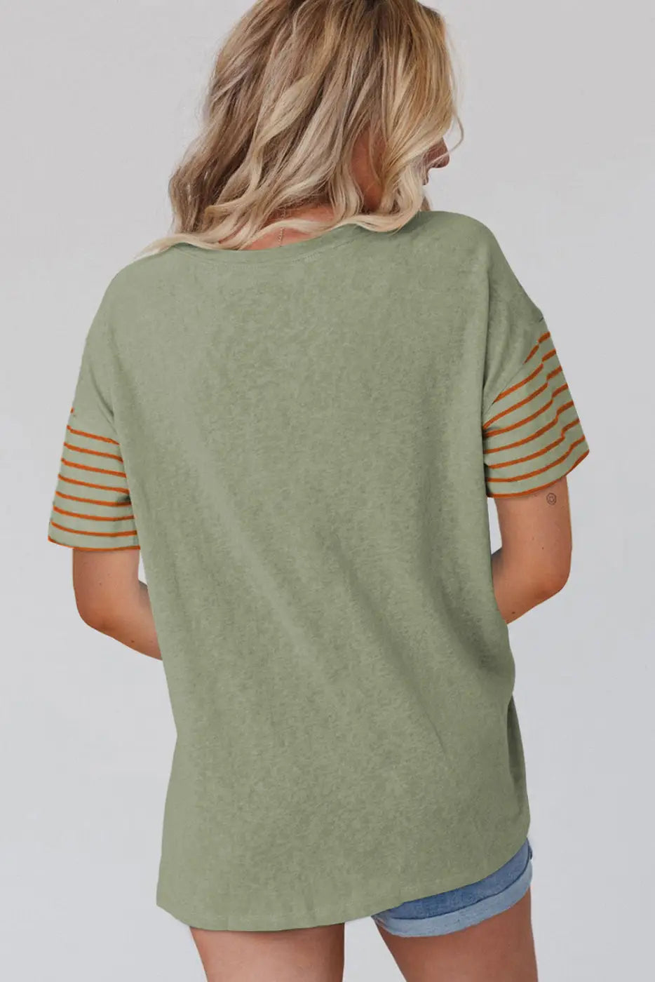 Women’s color block striped loose t-shirt | fashionfitz
