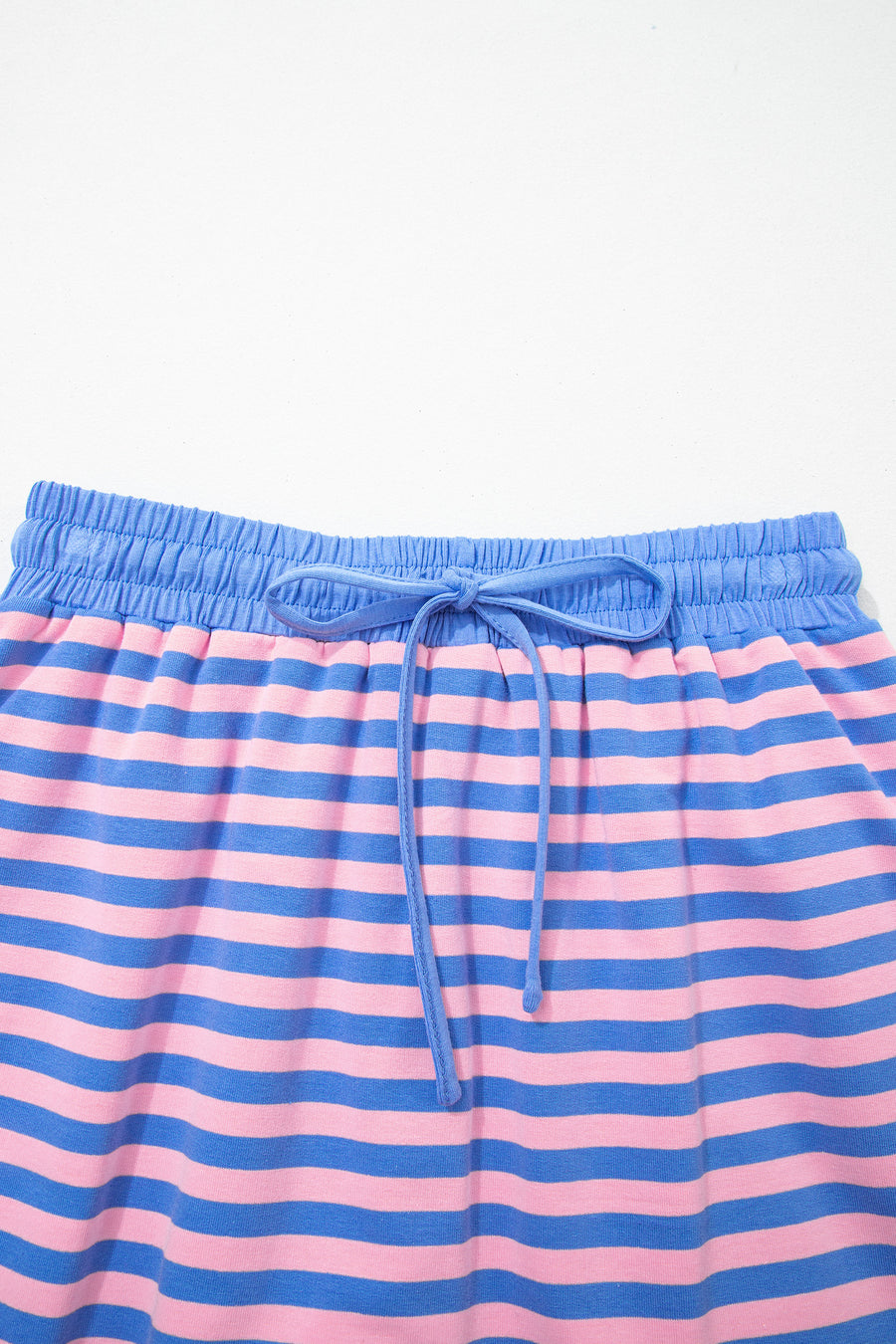 Stripe Short Sleeve Top &amp; Drawstring Skort Set Women UK