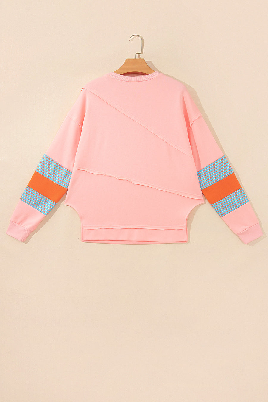 Colorblock Striped Patchwork Long Sleeve Blouse