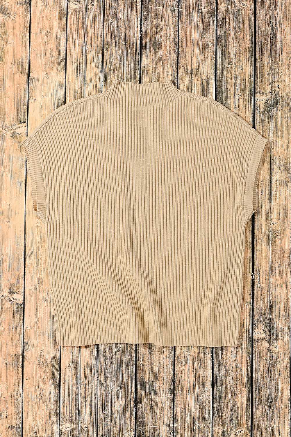 Ribbed Knit Short Sleeve Sweater