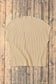 Ribbed Knit Short Sleeve Sweater - Patch Pocket - Fashionfitz