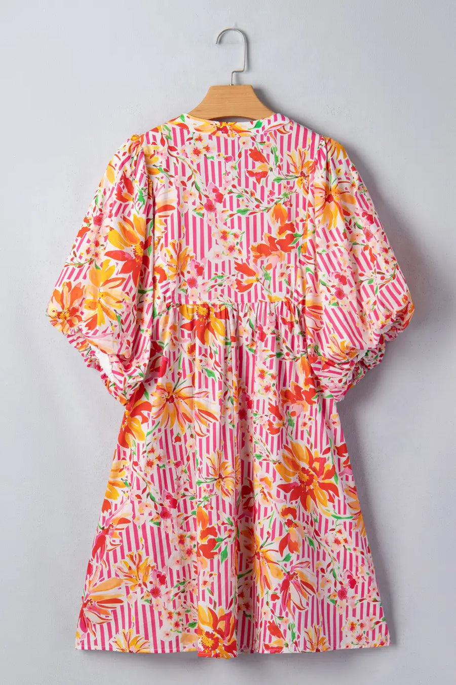 Women’s floral tie neck puff sleeve mini dress | fashionfitz