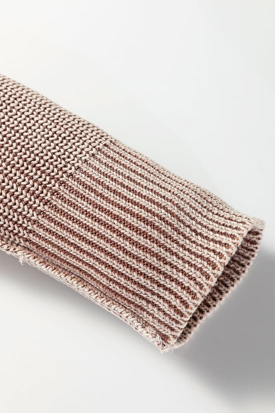 Stonewash Patchwork Knit Open Cardigan