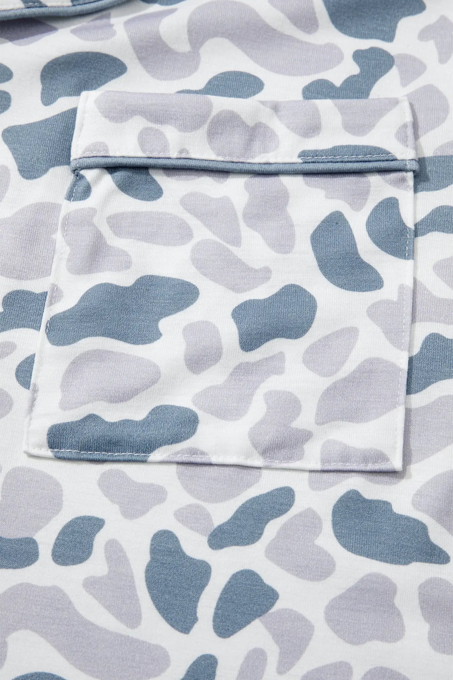 Camouflage print lapel shirt & shorts 2-piece pyjama set beige pajamas