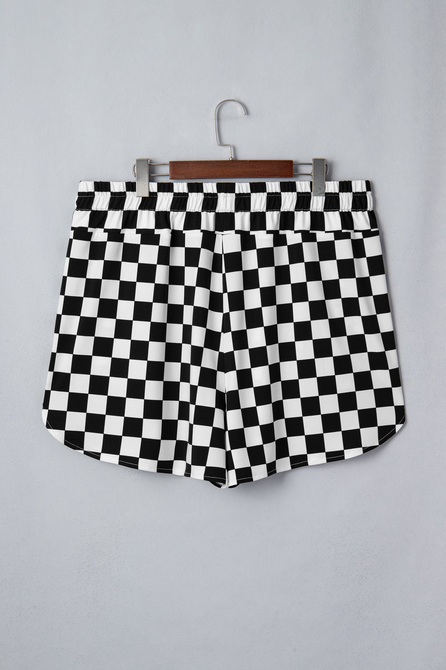 Checkered Athleisure Shorts Plus Size Women UK
