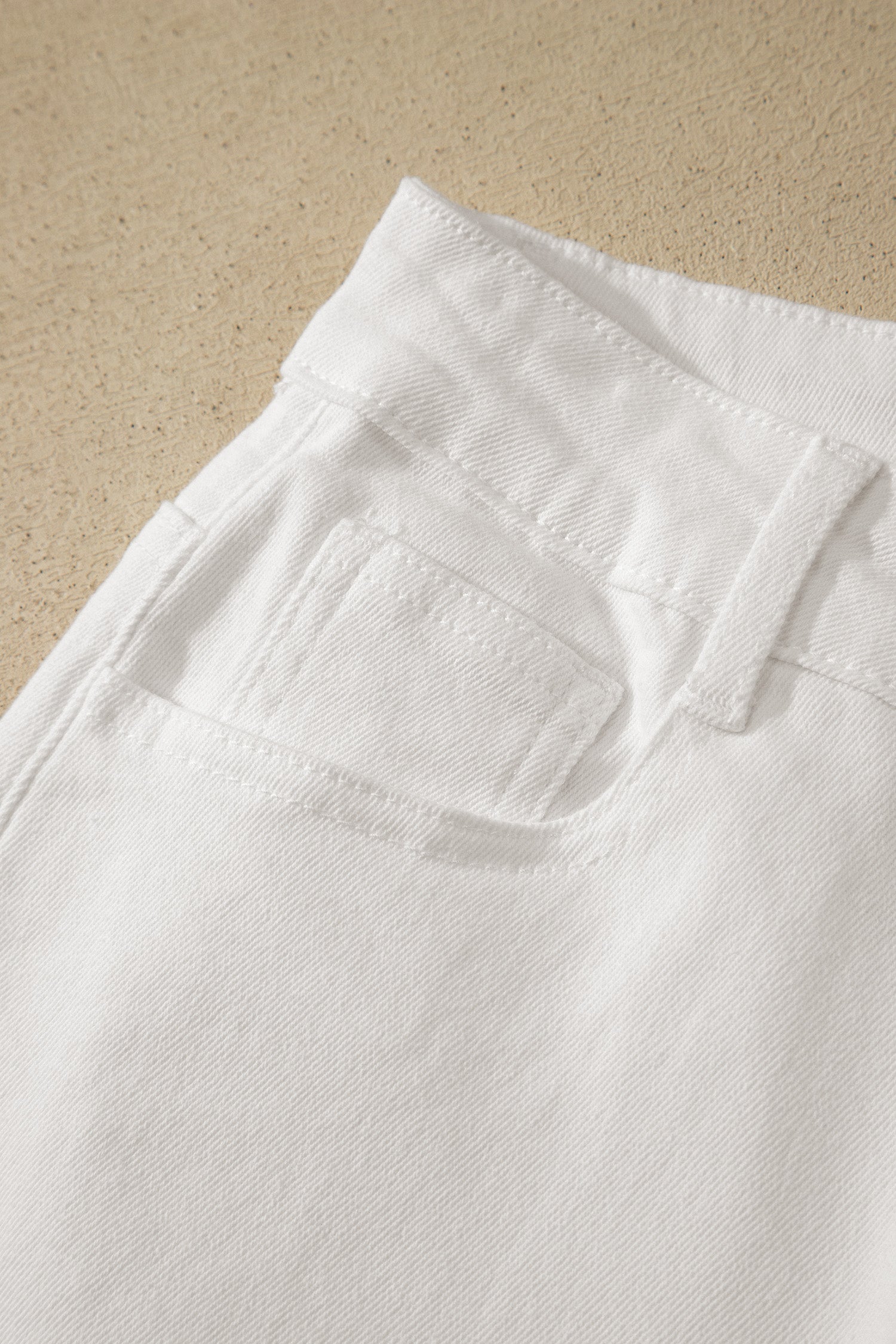 Rolled Cuffs Denim Bermuda Shorts Women UK | White