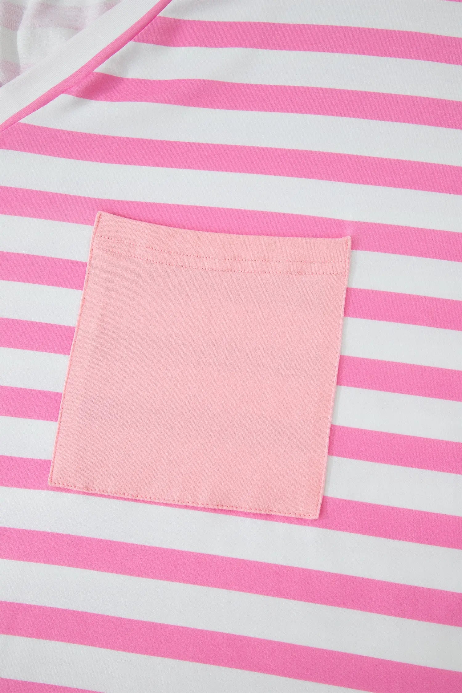 Plus size stripe colourblock v-neck tee patched pocket short sleeve uk | fashionfitz