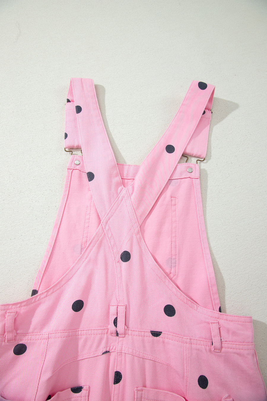 Polka Dot Denim Barrel Overalls Jumpsuit Women UK